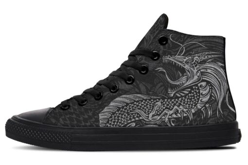 aggressive dragon high top canvas shoes