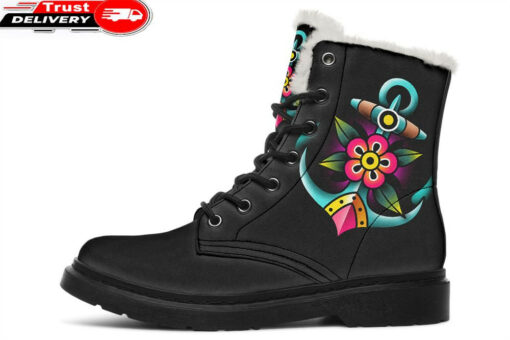 anker faux fur leather boots