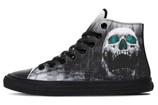 aqua eyes skull high top canvas shoes