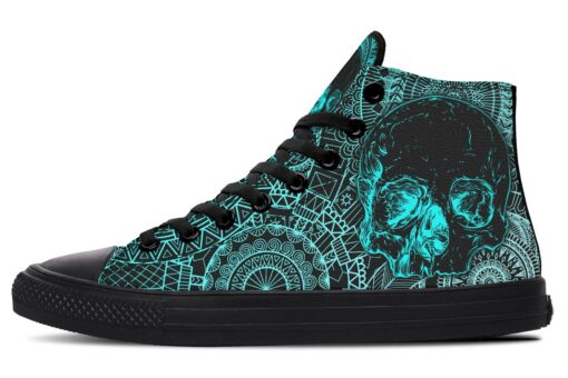 aqua squeleton high top canvas shoes
