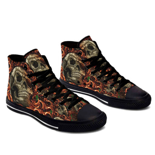 art jungle skull high top shoes