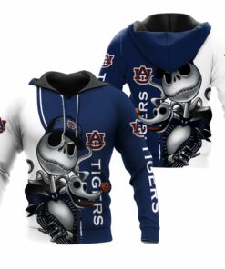 auburn tigers jack skellington and zero 3d hoodie