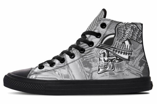 biker mechanic high top canvas shoes