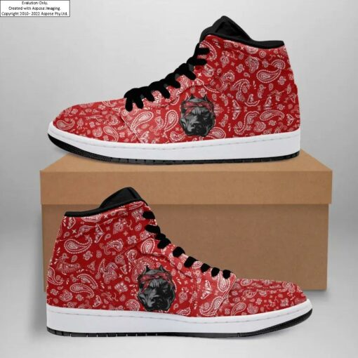blood gang bulldog high top shoes womensmens