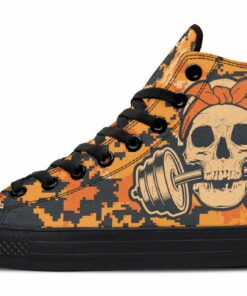 camo skull lifter high top canvas shoes