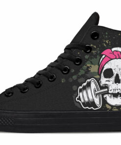 camo splat skull high top canvas shoes