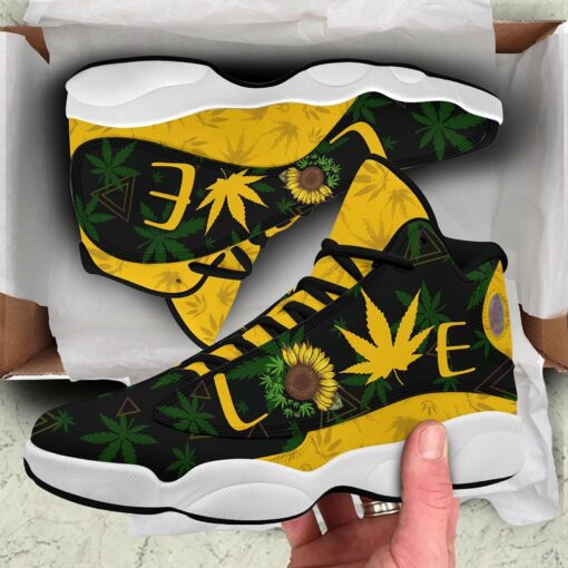 cannabis weed sunflower love sneakers j13 gift for hippie fan cannabis psychedelic marijuana lover s
