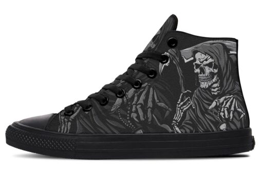 chain neckless grim reaper high top canvas shoes
