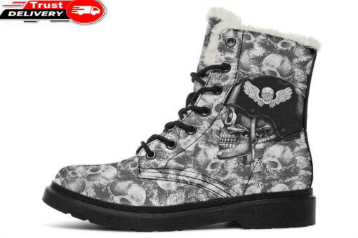 chopper faux fur leather boots