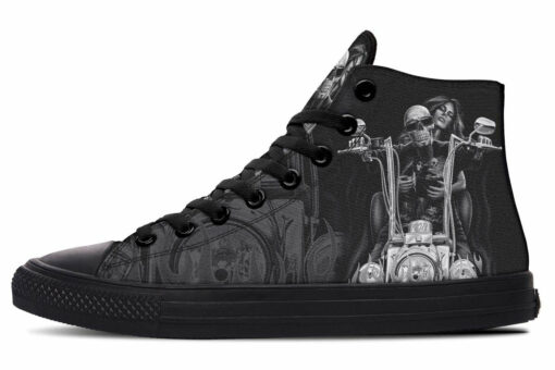 chopper skull high top canvas shoes
