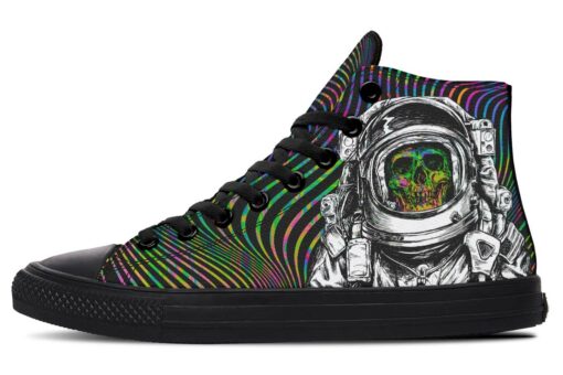 colorful astronaut skull high top canvas shoes