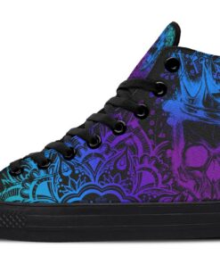 colorful skull crown high top canvas shoes