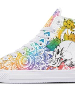 colorful splat skull party high top canvas shoes