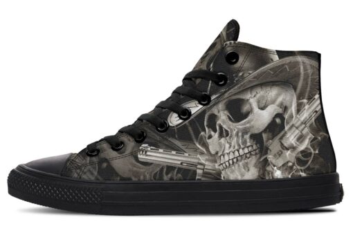 cowboy skull high top canvas shoes