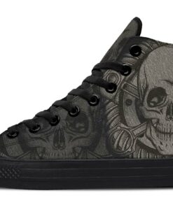 crossed pistons high top canvas shoes