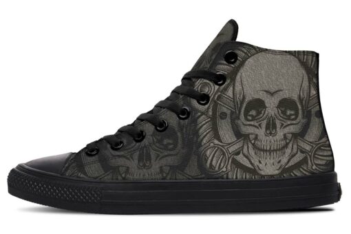crossed pistons high top canvas shoes