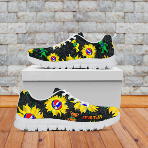 custom personalised grateful dead sneakers bears dancing in sunflowers garden lt13
