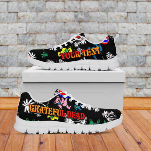 custom personalised grateful dead sneakers bears dancing with palms ver02 lt13