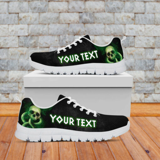 custom personalised skull and moray sneakers dark night lt13