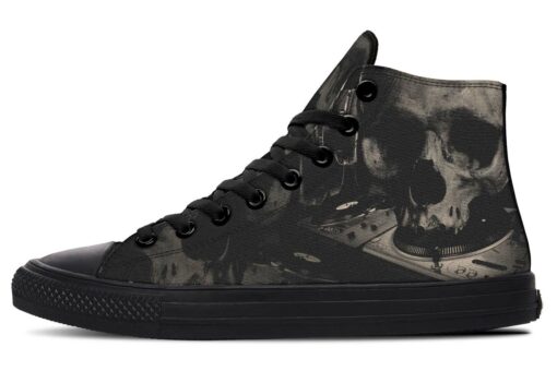 d j skull high top canvas shoes