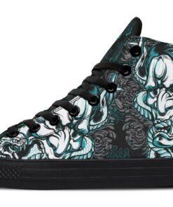 dangerous blue snake high top canvas shoes