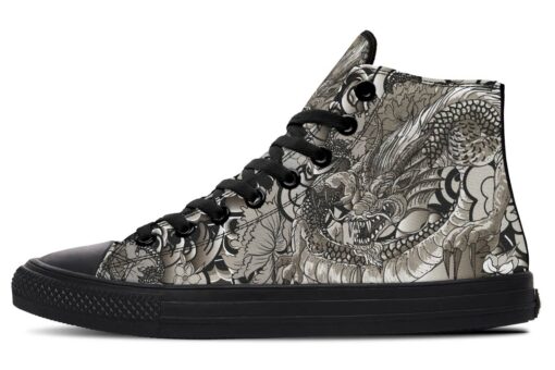 dangerous dragon high top canvas shoes