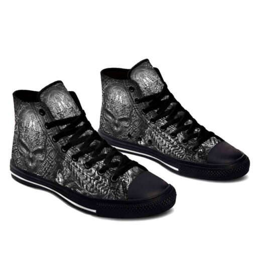 dark monster skull high top shoes