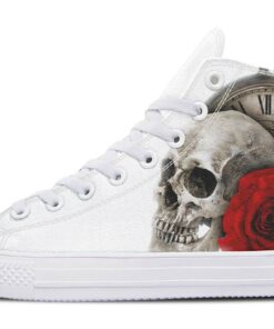 death vintage clock high top canvas shoes