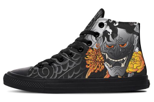 demonic hannya mask high top canvas shoes