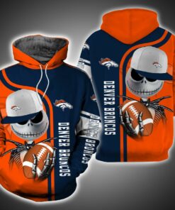 denver broncos and jack skellington 3d hoodie