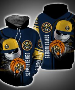 denver nuggets and jack skellington 3d hoodie