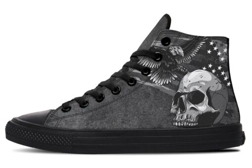 eagle and skull usa high top canvas shoes