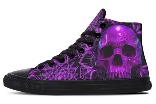 eye catching skull high top canvas shoes