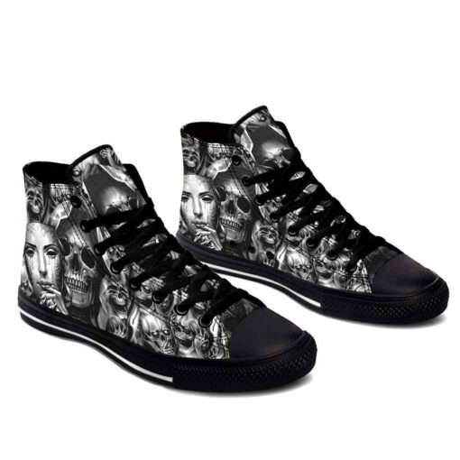 face skull high top shoes