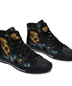 fantasy gold skull high top shoes