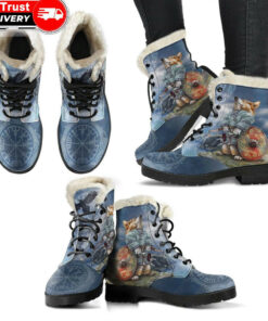 faux fur leather boots corgi a31