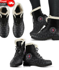 faux fur leather boots norway coat of arms