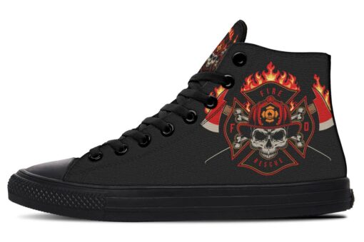 fireman fire rescue high top canvas shoes