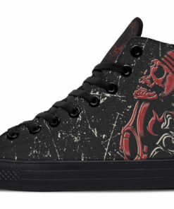 flaming pistons high top canvas shoes