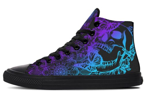 fly butterflies high top canvas shoes