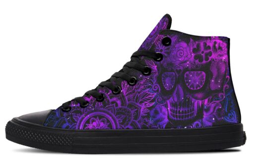 galaxy mandala skull high top canvas shoes