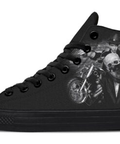 gansta skeleton high top canvas shoes