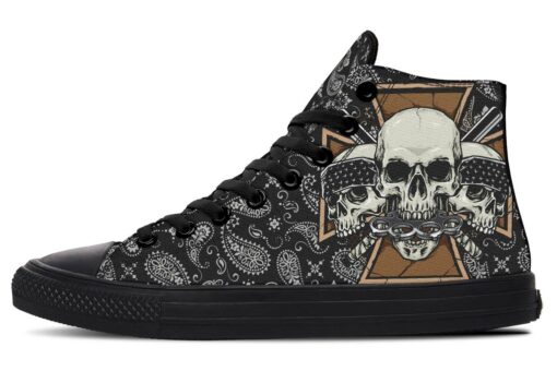 gansta skull high top canvas shoes
