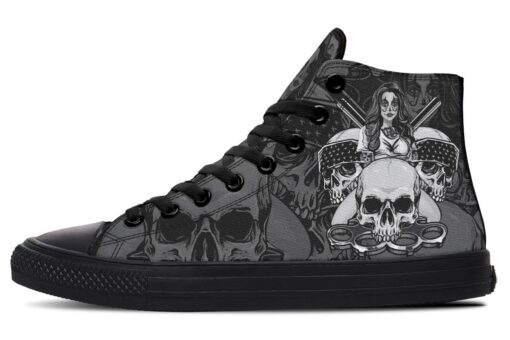 ganster sexy chick high top canvas shoes
