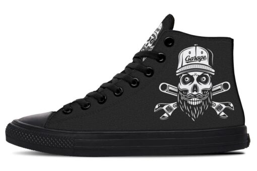 garage cap skull high top canvas shoes
