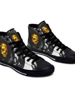 gold fantasy skull high top shoes