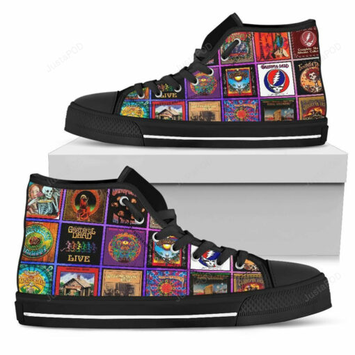 grateful dead 3d high top canvas shoes