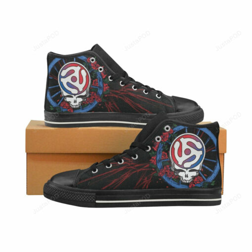 grateful dead black classic 3d high top canvas shoes