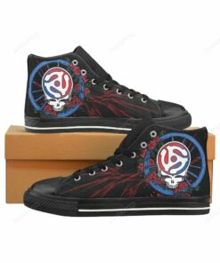 grateful dead black classic high top canvas shoes