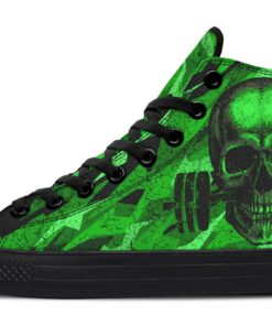 green camo workout high top canvas shoes